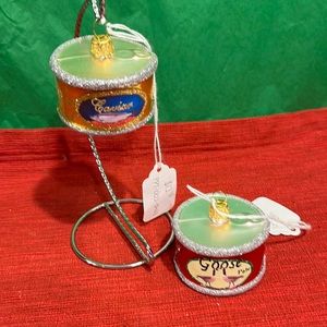 Handmade glass blown caviar &Goose pate ornament